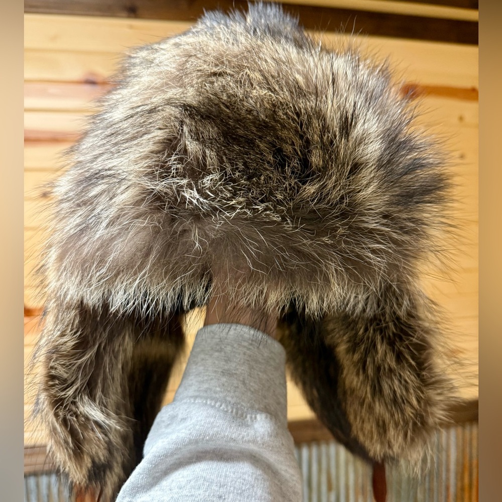 Raccoon Fur Bomber Hat
